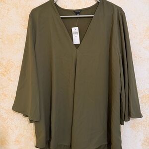 Ann Taylor V-Neck Olive Tunic